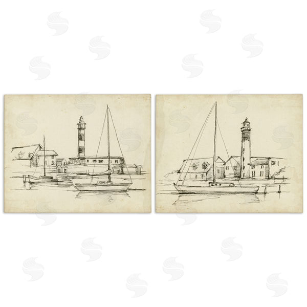 stupell industries Ethan Harper | Vintage Lighthouse Studies