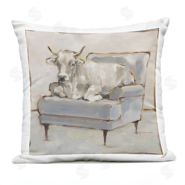 Stupell Industries Ethan Harper | White Cattle On Couch Printed Throw Pillow