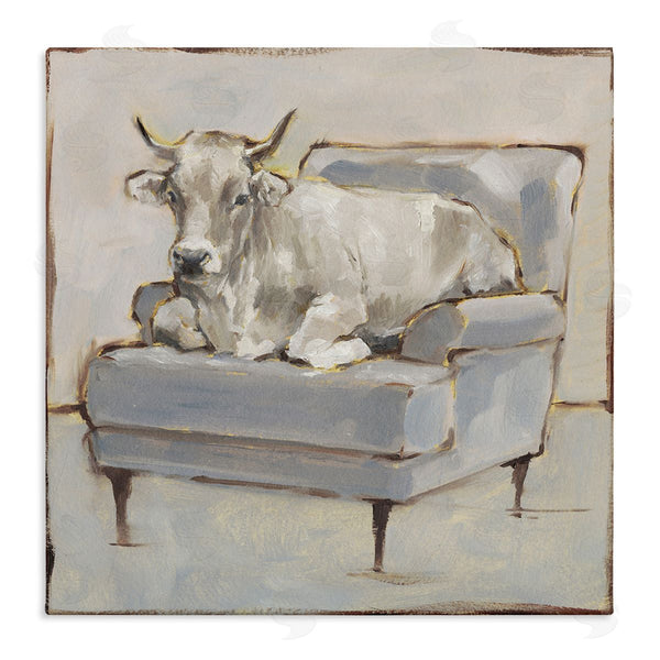 stupell industries Ethan Harper | White Cattle on Couch