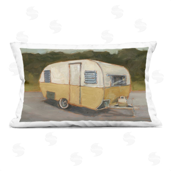 stupell industries Ethan Harper | Yellow Retro Camper Printed Throw Pillow