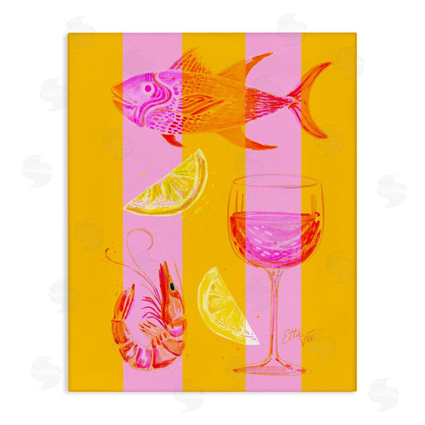 stupell industries EttaVee | Summer Seafood on Stripes