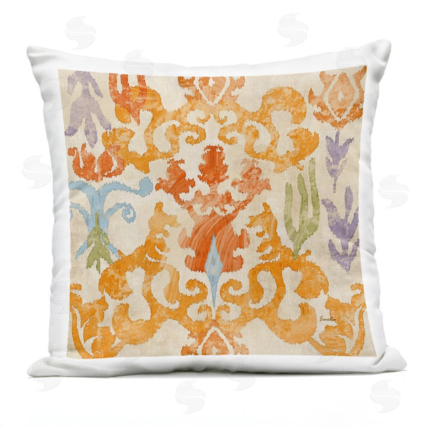 Stupell Industries Evelia Designs | Abstract Damask Orange Pattern Printed Throw Pillow
