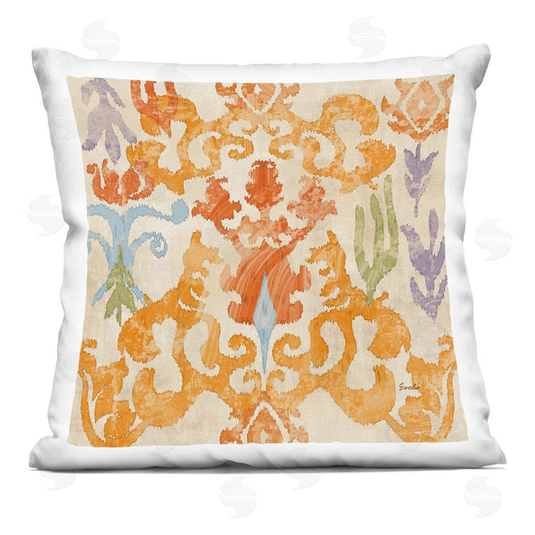 stupell industries Evelia Designs | Abstract Damask Orange Pattern Printed Throw Pillow