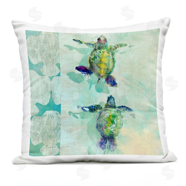 Stupell Industries Evelia Designs | Aquatic Swimming Baby Turtles Printed Throw Pillow