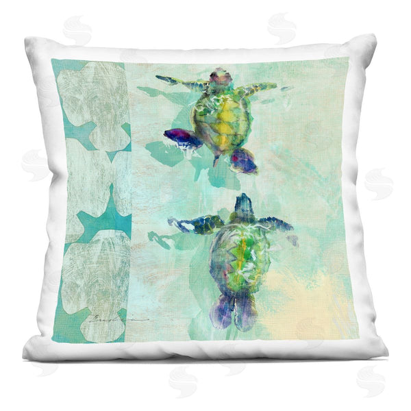 stupell industries Evelia Designs | Aquatic Swimming Baby Turtles Printed Throw Pillow