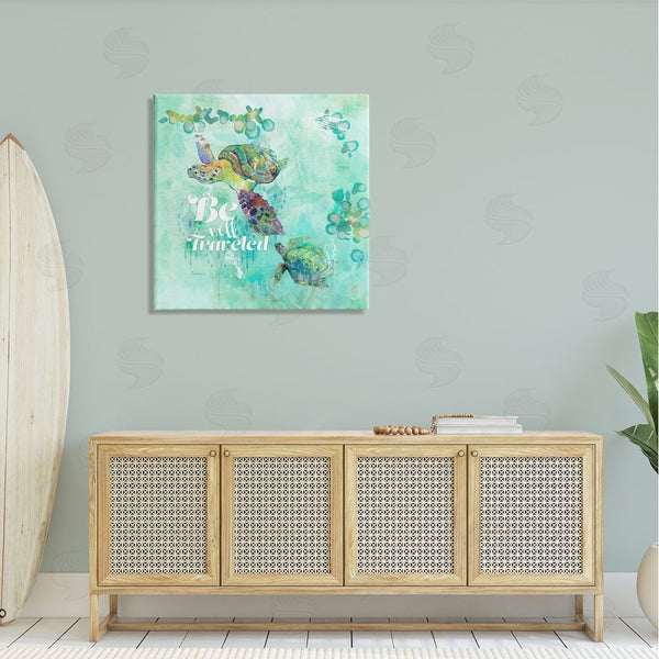 Stupell Industries Evelia Designs | Be Well Traveled Sea Turtle Swimming Wall Art