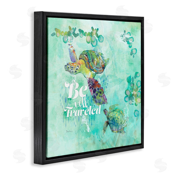 Stupell Industries Evelia Designs | Be Well Traveled Sea Turtle Swimming Wall Art