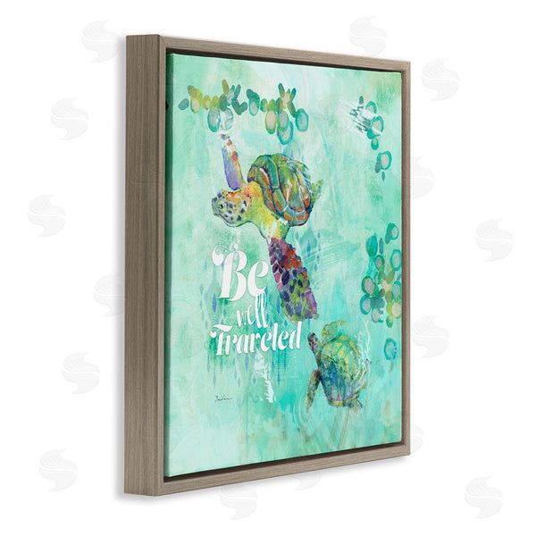 Stupell Industries Evelia Designs | Be Well Traveled Sea Turtle Swimming Wall Art