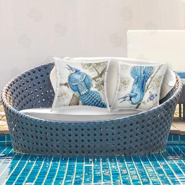 Stupell Industries Evelia Designs | Blue Jay & Rhododendron Printed Throw Pillow Set