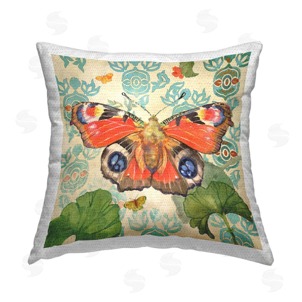 Stupell Industries Evelia Designs | Boho Butterfly Florals Printed Throw Pillow