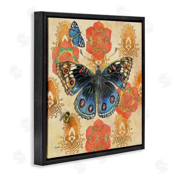 Stupell Industries Evelia Designs | Butterfly Damask Floral Shapes Wall Art