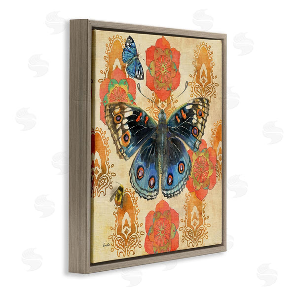 Stupell Industries Evelia Designs | Butterfly Damask Floral Shapes Wall Art