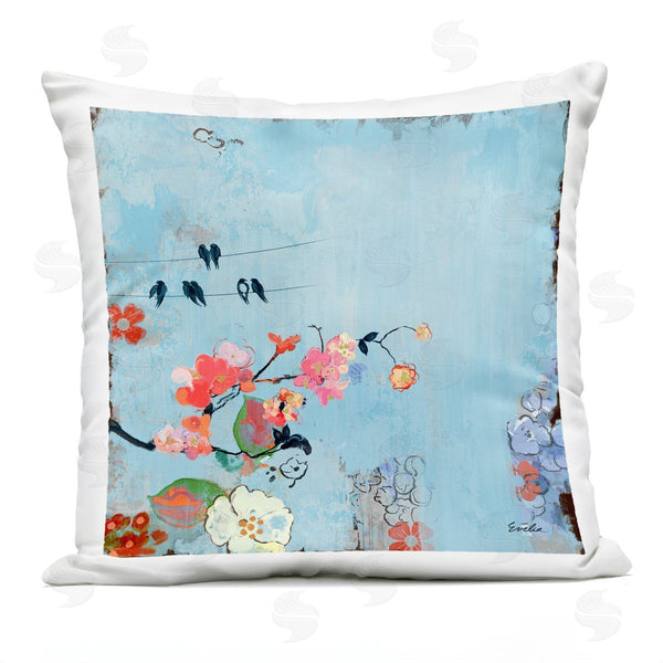 Stupell Industries Evelia Designs | Contemporary Blue Floral Nature View Printed Throw Pillow