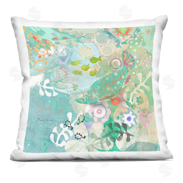 stupell industries Evelia Designs | Coral & Fish Marine Life Floral Printed Throw Pillow
