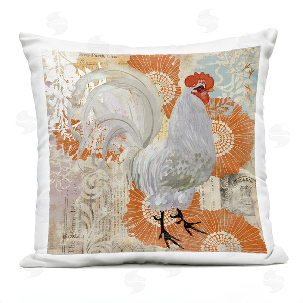 Stupell Industries Evelia Designs | Country Hen Floral Layers Printed Throw Pillow