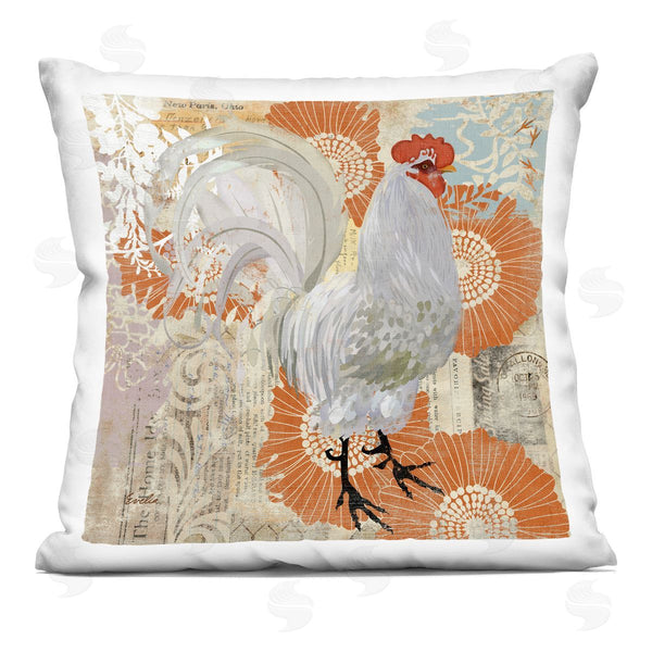 stupell industries Evelia Designs | Country Hen Floral Layers Printed Throw Pillow
