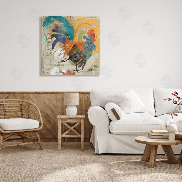 Stupell Industries Evelia Designs | Country Rooster Vintage Collage Wall Art