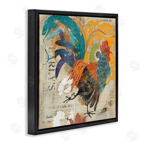 Stupell Industries Evelia Designs | Country Rooster Vintage Collage Wall Art