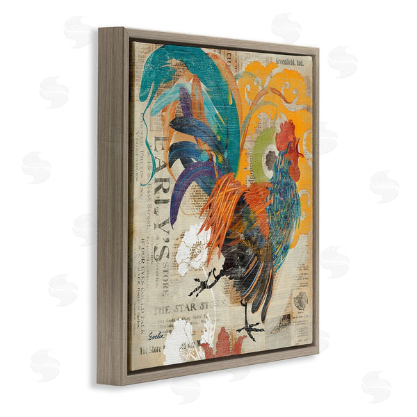 Stupell Industries Evelia Designs | Country Rooster Vintage Collage Wall Art
