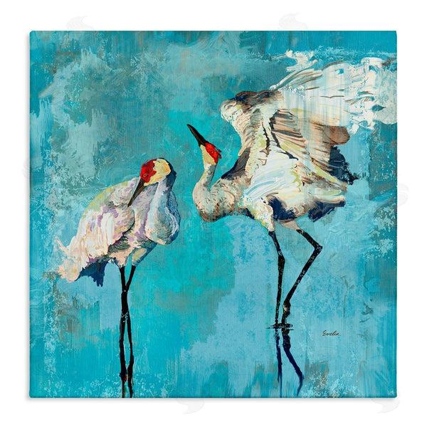 stupell industries Evelia Designs | Cranes on Blue Abstract