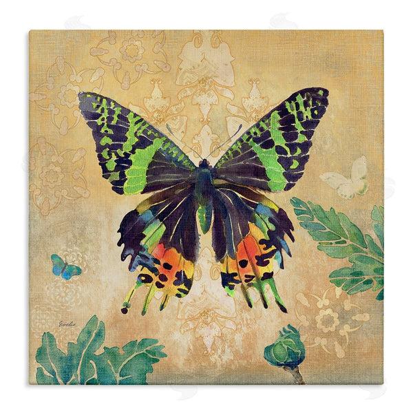 stupell industries Evelia Designs | Floral Butterfly Vintage Pattern Wall Art