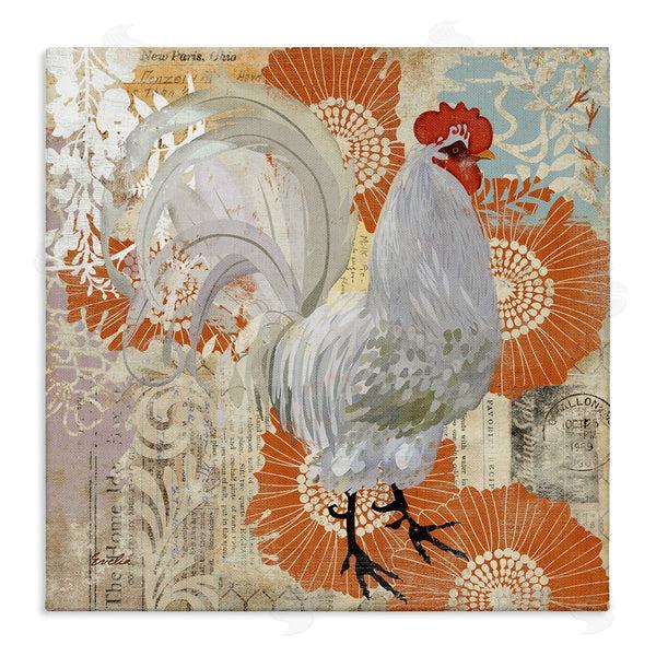 stupell industries Evelia Designs | Floral Chicken Kitchen Collage Wall Art