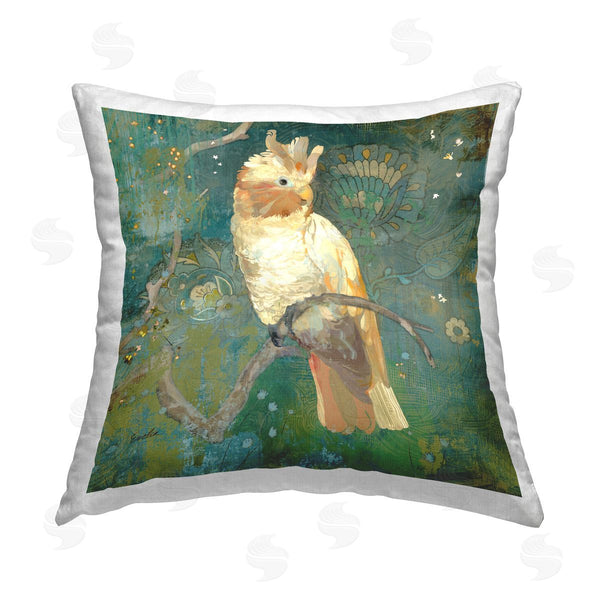 stupell industries Evelia Designs | Floral Cockatoo Bird Printed Throw Pillow