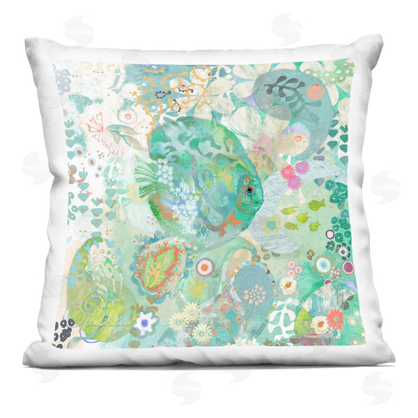 stupell industries Evelia Designs | Floral Sea Life Botanical Collage Printed Throw Pillow