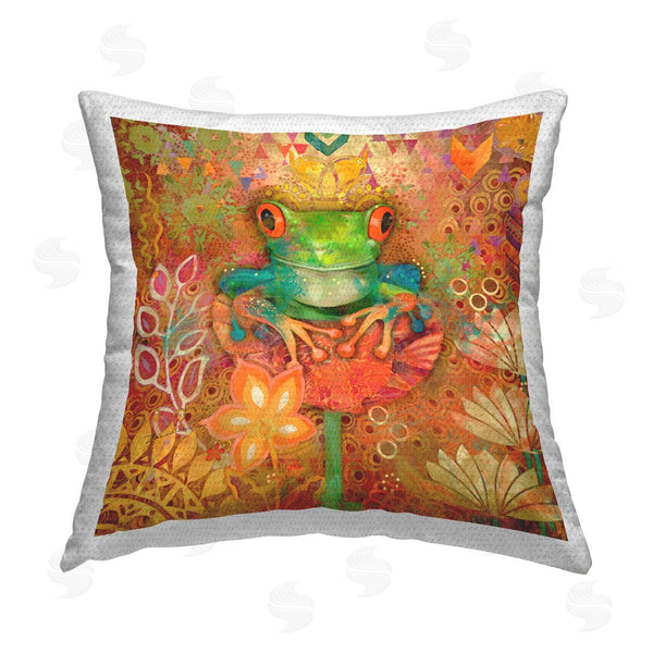 Stupell Industries Evelia Designs | Frog & Floral Pattern Printed Throw Pillow