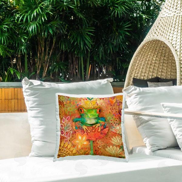 Stupell Industries Evelia Designs | Frog & Floral Pattern Printed Throw Pillow