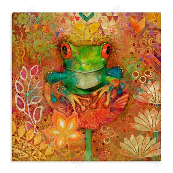 stupell industries Evelia Designs | Frog Perched on Flower
