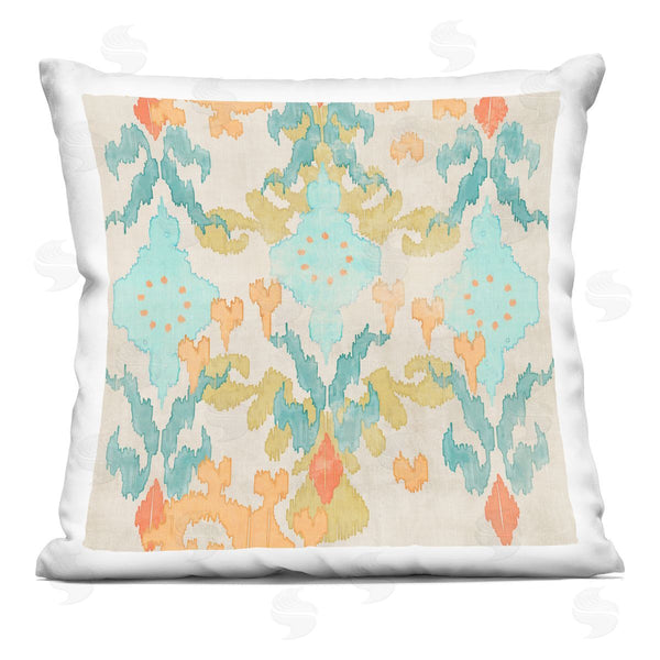 stupell industries Evelia Designs | Fun Ikat Floral Shapes Printed Throw Pillow