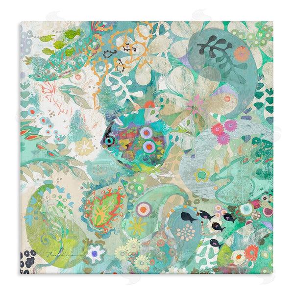 stupell industries Evelia Designs | Green Paisley Fish Pattern Wall Art