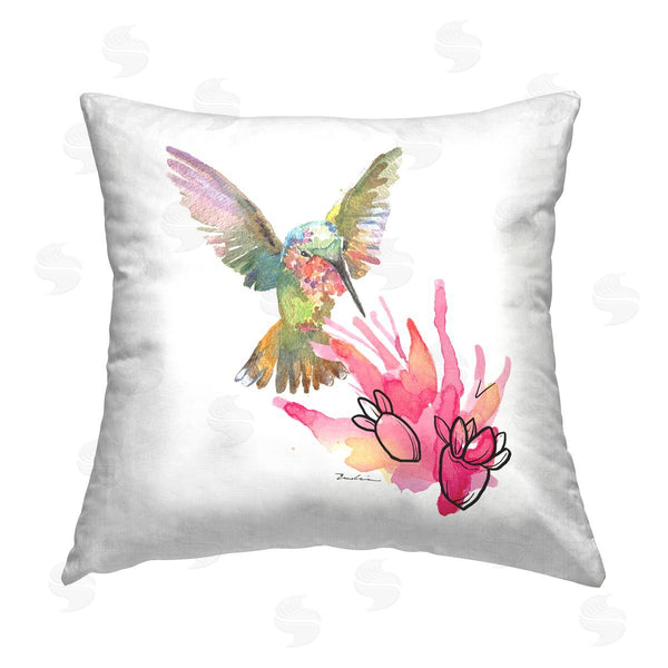 stupell industries Evelia Designs | Hummingbird & Cactus Printed Throw Pillow