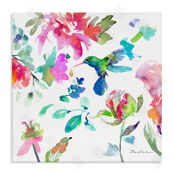 stupell industries Evelia Designs | Hummingbird Vivid Tree Blossoms Wall Art