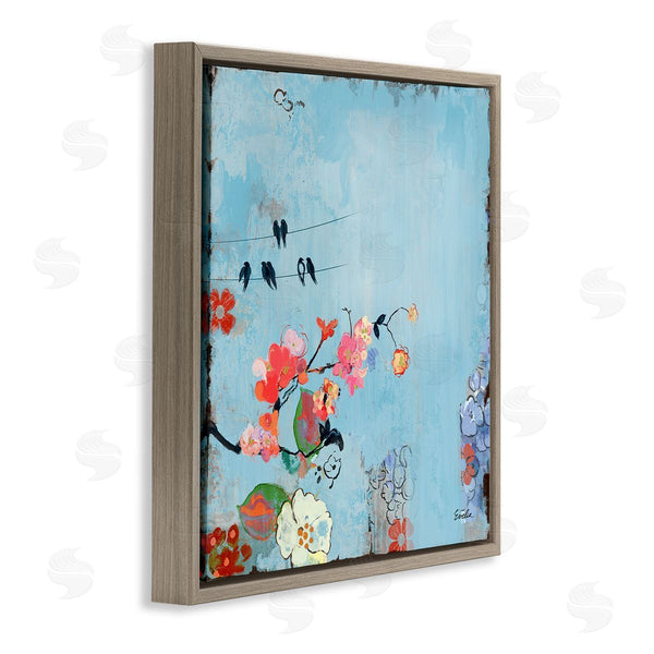 Stupell Industries Evelia Designs | Modern Birds & Flowers Scenery Wall Art