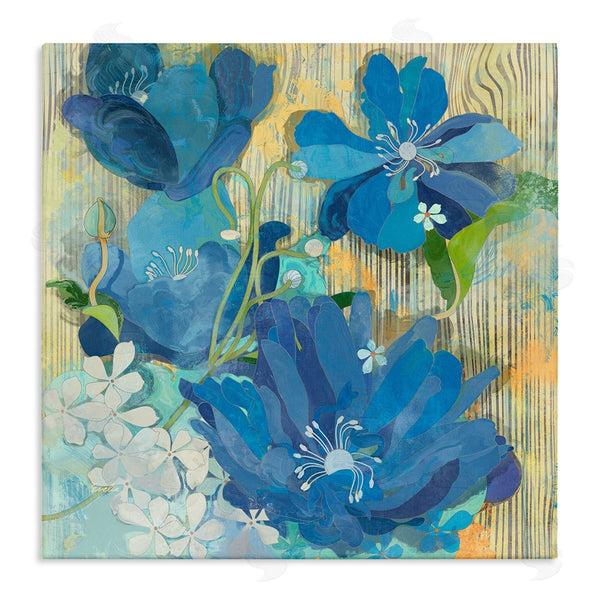 stupell industries Evelia Designs | Modern Blue Geraniums Patterned Wall Art