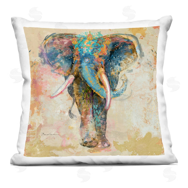 stupell industries Evelia Designs | Modern Patterned Elephant Wildlife Printed Throw Pillow