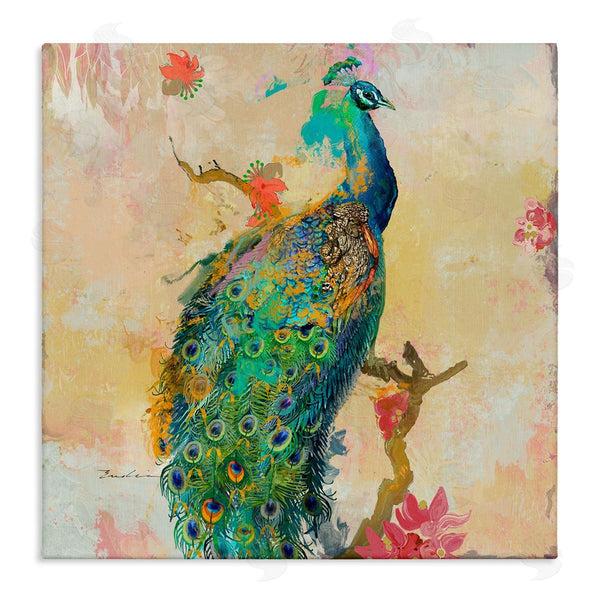 stupell industries Evelia Designs | Modern Peacock Cherry Blossoms Wall Art