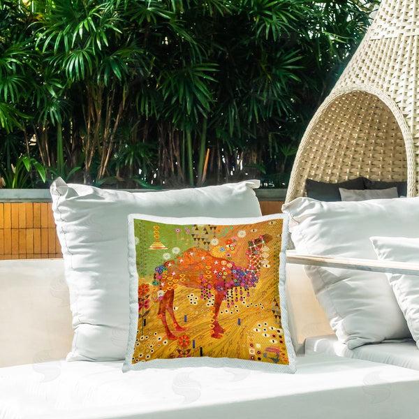 Stupell Industries Evelia Designs | Mosaic Patterned Camel Printed Throw Pillow