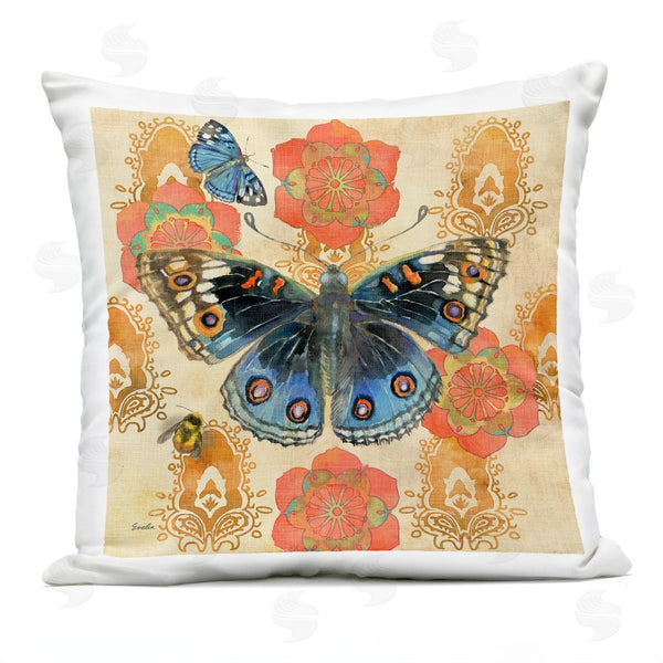 Stupell Industries Evelia Designs | Orange Bohemian Butterfly Printed Throw Pillow