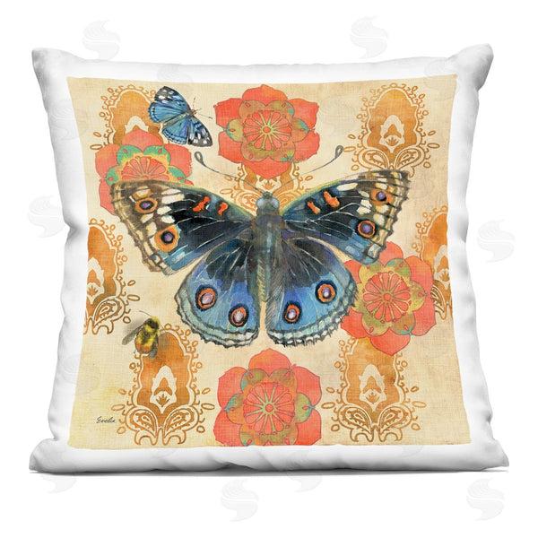 stupell industries Evelia Designs | Orange Bohemian Butterfly Printed Throw Pillow