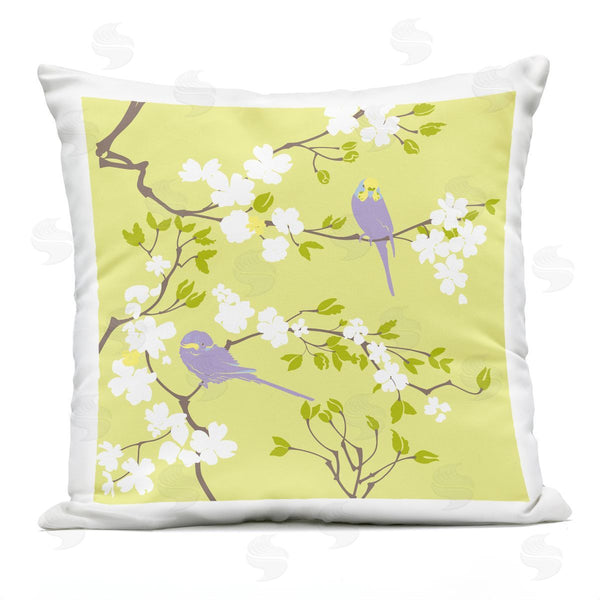 Stupell Industries Evelia Designs | Parakeet Perched Cherry Blossom Printed Throw Pillow