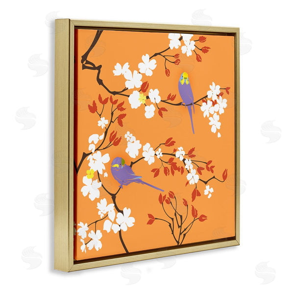 Stupell Industries Evelia Designs | Parakeets On Orange