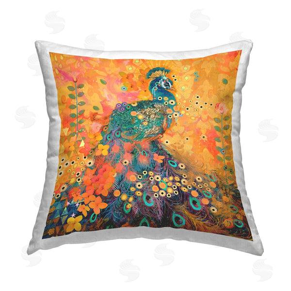 stupell industries Evelia Designs | Peacock Abstract Pattern Printed Throw Pillow