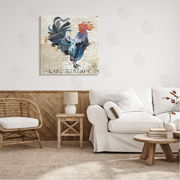 Stupell Industries Evelia Designs | Retro Rooster Farmhouse Kitchen Wall Art