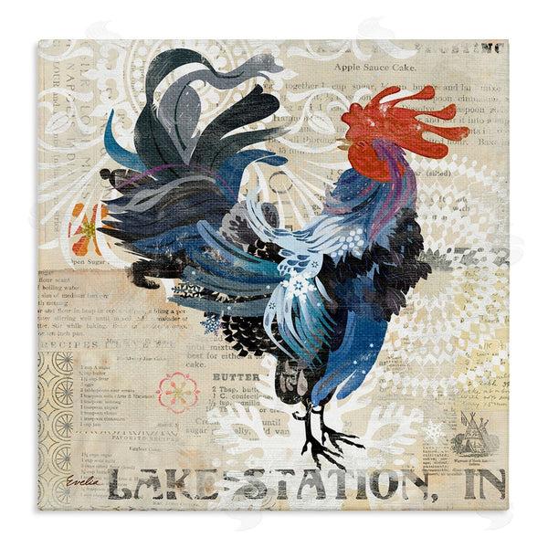 stupell industries Evelia Designs | Retro Rooster Farmhouse Kitchen Wall Art