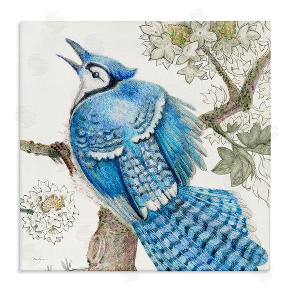 stupell industries Evelia Designs | Rhododendron & Blue Jay Wall Art