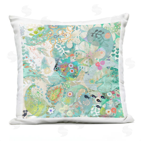 Stupell Industries Evelia Designs | Sea Life Paisley Turquoise Collage Printed Throw Pillow