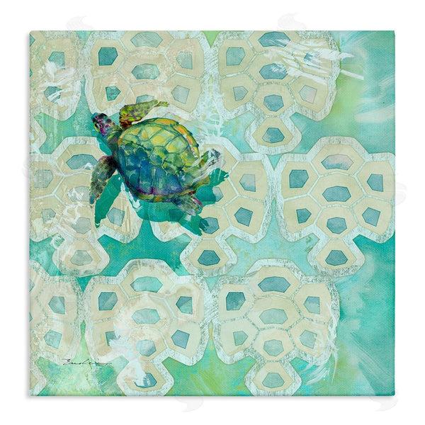 stupell industries Evelia Designs | Sea Turtle Geometric Pattern Wall Art